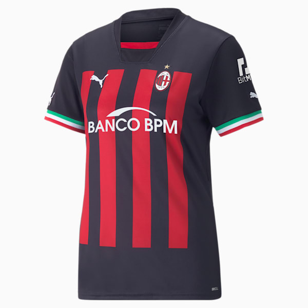 A.C. Milan Home 22/23 Replica Women's Regular Fit Jersey, Puma Black-Tango Red, extralarge-IND