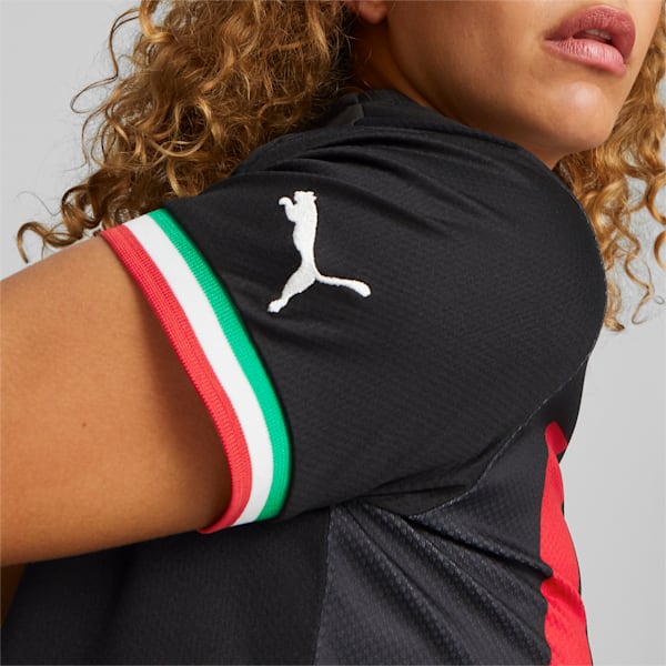 A.C. Milan Home 22/23 Replica Women's Regular Fit Jersey, Puma Black-Tango Red, extralarge-IND