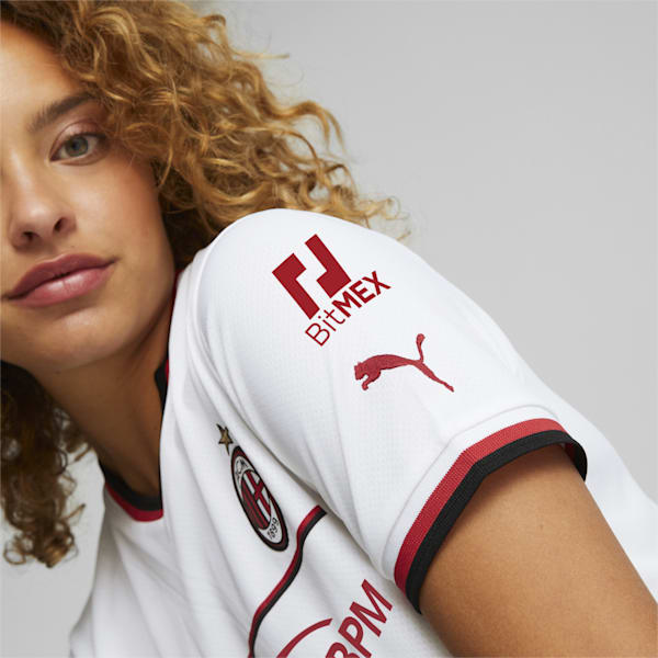 A.C. Milan Away 22/23 Replica Women's Regular Fit Jersey, Puma White-Tango Red, extralarge-IND