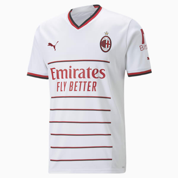 A.C. Milan Away 22/23 Replica Youth Regular Fit Jersey, Puma White-Tango Red, extralarge-AUS