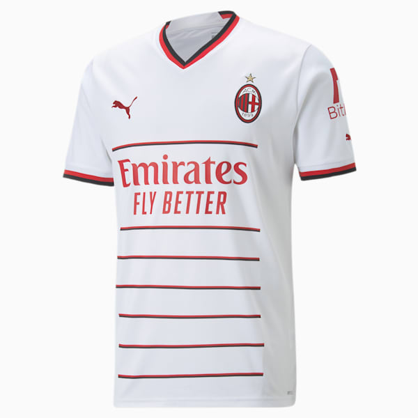 A.C. Milan Away 22/23 Replica Youth Regular Fit Jersey, Puma White-Tango Red, extralarge-IND