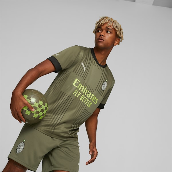 A.C. Milan 3rd Replica Men's Football Jersey, Dark Green Moss-Spring Moss, extralarge-IND