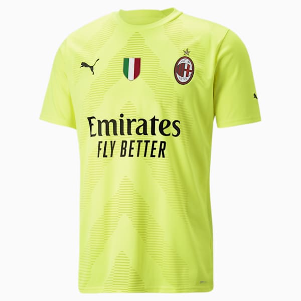 A.C. Milan Football Goalkeeper Short Sleeve Replica Jersey Men, Yellow Alert-Puma Black