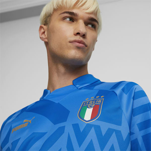 Italy Football Prematch Home Sweatshirt Men, Ignite Blue-Electric Blue Lemonade