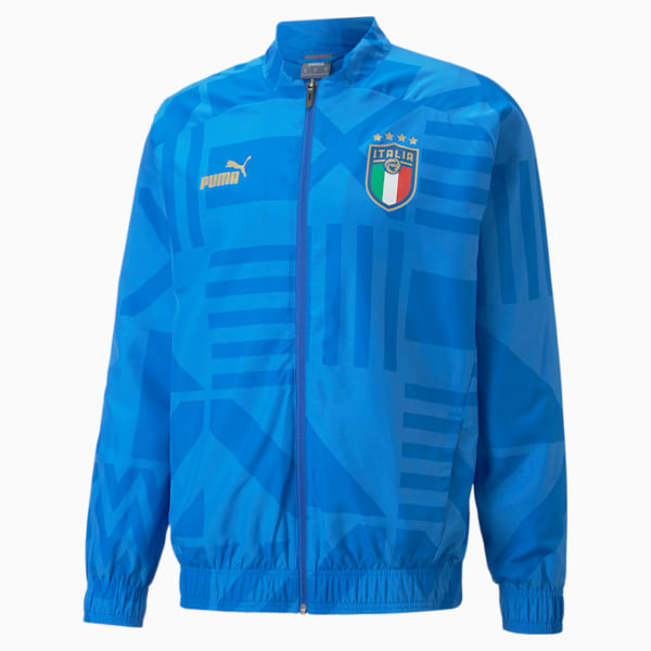 Chaqueta de fútbol de local para antes del partido de Italia para hombre, Ignite Blue-Electric Blue Lemonade, extralarge