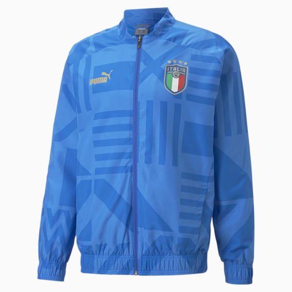 Veste à l’intérieur d’avant match de l’équipe de football d’Italie hommes, Ignite Blue-Electric Blue Lemonade