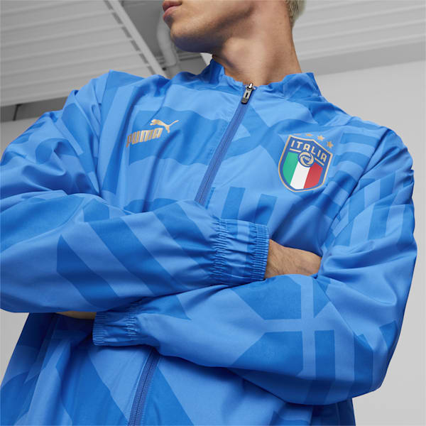 Blouson de soccer d'avant-match à domicile Italie, homme, Bleu Ignite - Limonade bleu électrique