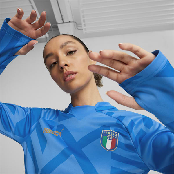 Italy Football Prematch Home Sweatshirt Women, Ignite Blue-Electric Blue Lemonade