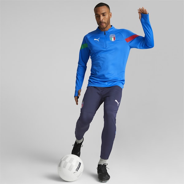 Italy Football Player Quarter-zip Training Top Men, Ultra Blue-Puma White