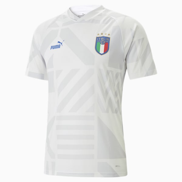 Italy Soccer Away Prematch Men's Jersey, Puma White-Feather Gray