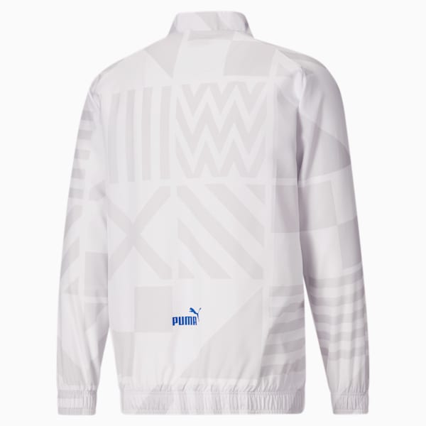 Chamarra de fútbol Italia Prematch visitante para hombre, Puma White-Feather Gray, extralarge