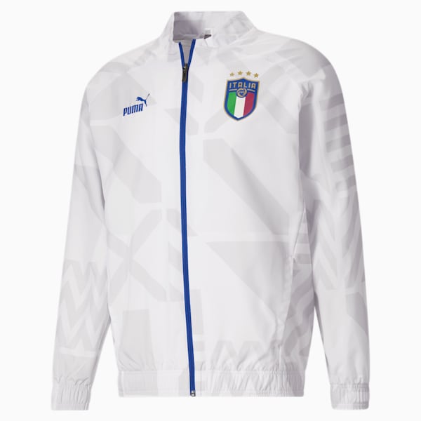 Veste d’avant match de football à l’étranger Italie Homme, Puma White-Feather Gray, extralarge