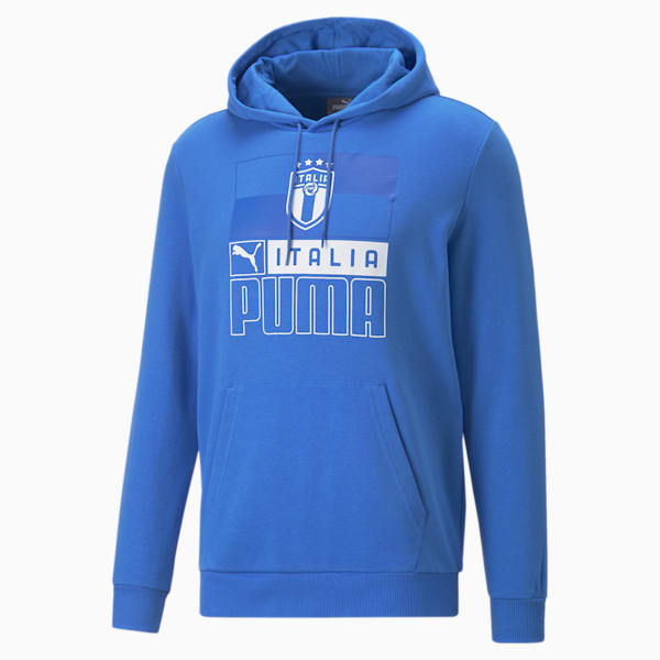 Italy Soccer ftblCore Men's Hoodie, Ultra Blue-Puma White, extralarge