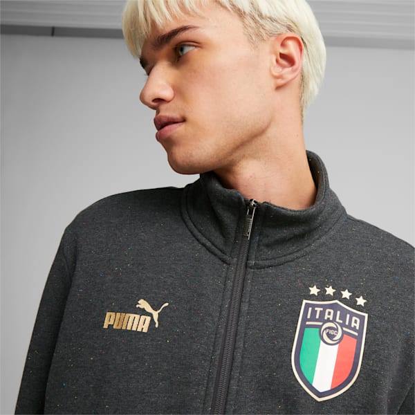 Italy ftblCulture Track Jacket Men, Dark Gray Heather-Puma Team Gold