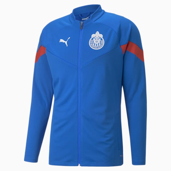 C.D. Guadalajara Soccer Men's Training Jacket, Electric Blue Lemonade-Puma Red