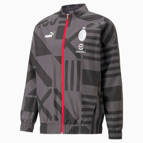 A.C. Milan Men's Prematch Jacket, Puma Black-Asphalt