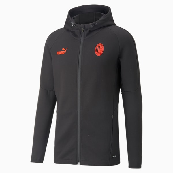 A.C. Milan Football Casuals Hooded Jacket Men, Puma Black-Asphalt