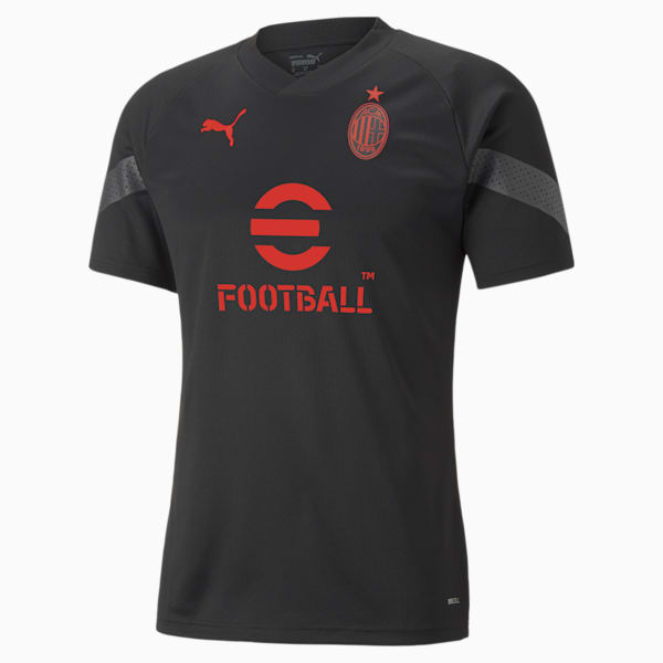 A.C. Milan Football Training Men's Jersey, Puma Black-Asphalt, extralarge-IDN