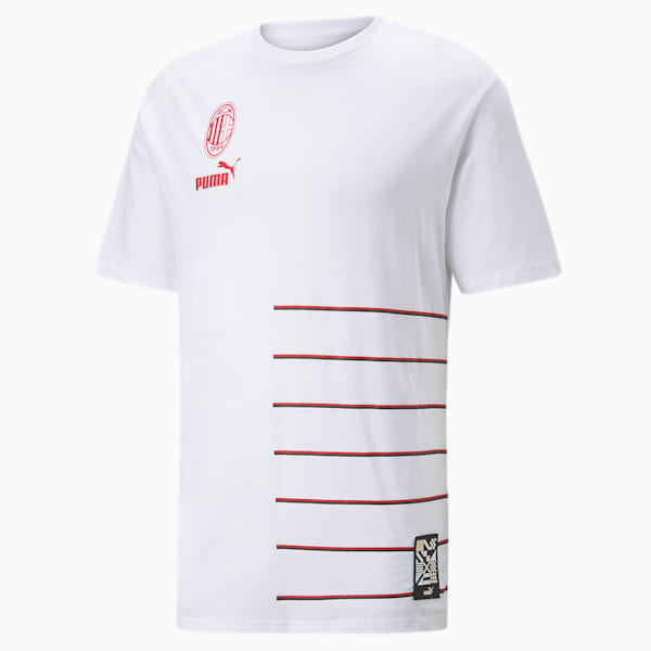 Camiseta A.C. Milan ftblCulture para hombre, Puma White-Tango Red