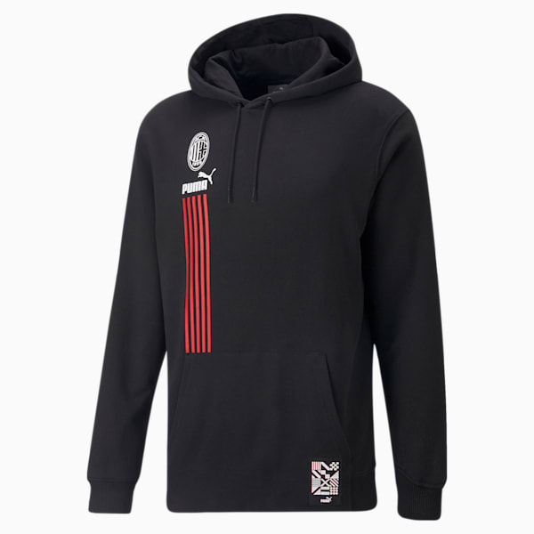 A.C. Milan ftblCulture Hoodie Men, Puma Black-Tango Red