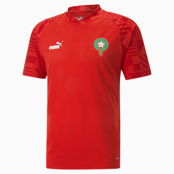 Morocco Football Prematch Jersey Men, Puma Red-Power Green