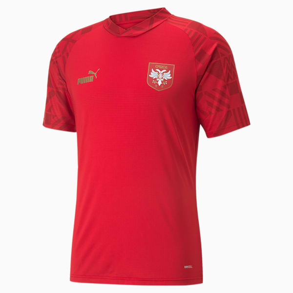 Serbia Football Prematch Jersey Men, Chili Pepper-Victory Gold, extralarge-GBR
