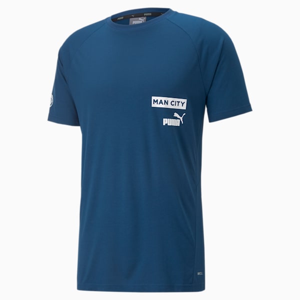 メンズ マンチェスター シティー MCFC カジュアル 半袖 Tシャツ, Sailing Blue-Puma White, extralarge-JPN