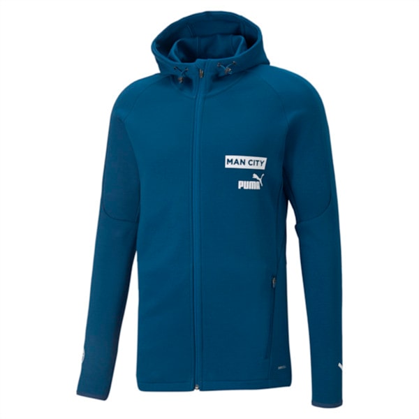 メンズ マンチェスター シティー MCFC カジュアル フーディー ジャケット, Sailing Blue-Puma White