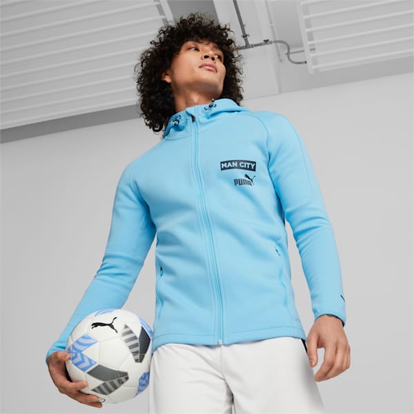 メンズ マンチェスター シティー MCFC カジュアル フーディー ジャケット, Team Light Blue-Parisian Night