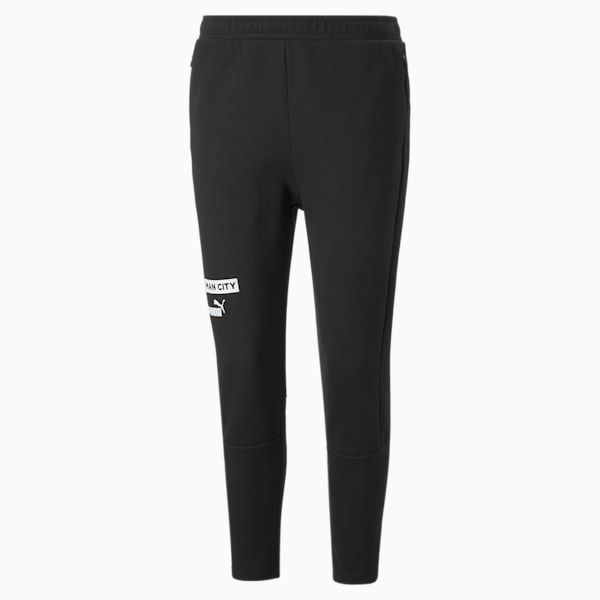 Manchester City F.C. Football Casuals Pants Women, Cotton Black-Puma White