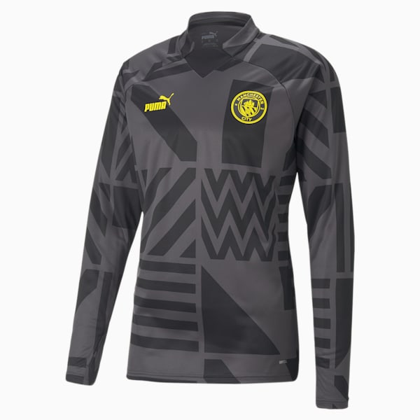 Manchester City F.C. Football Prematch Sweatshirt Men, Puma Black-Spectra Yellow