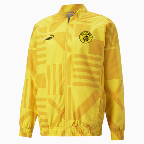 Manchester City F.C. Prematch Football Jacket Men, Spectra Yellow-Puma Black