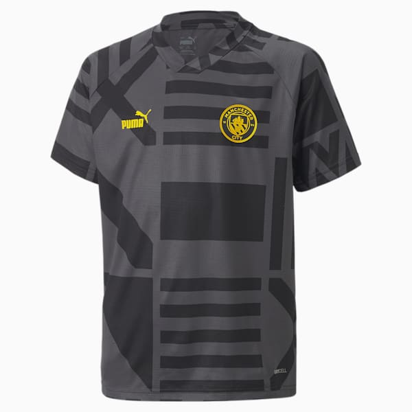 Manchester City F.C. Football Prematch Jersey Youth, Puma Black-Spectra Yellow