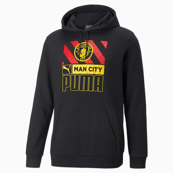 Manchester City F.C. Football ftblCore Hoodie Men, Puma Black-Tango Red