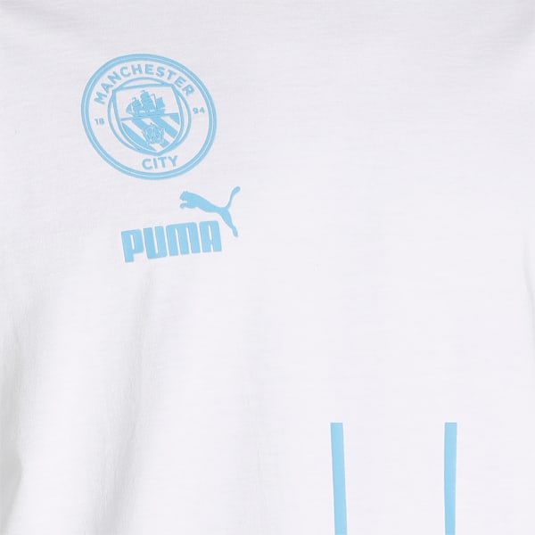 MCFC FtblCulture Men's T-Shirt, Puma White-Team Light Blue, extralarge-IND