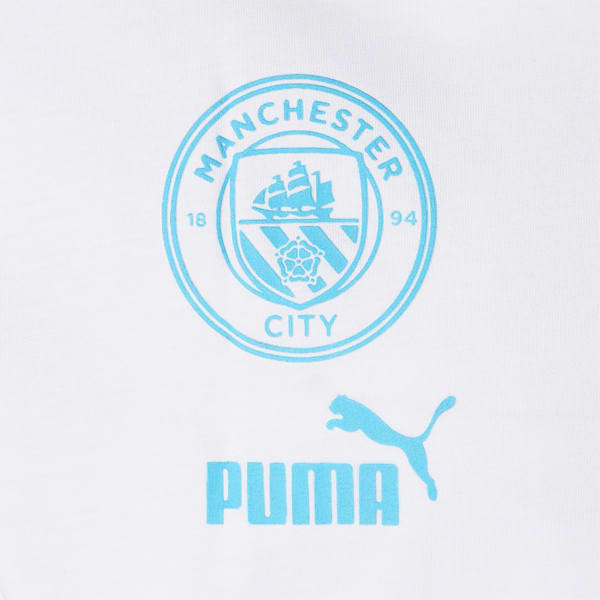 メンズ マンチェスター シティー MCFC フットボールカルチャー 半袖 Tシャツ, Puma White-Team Light Blue, extralarge-JPN