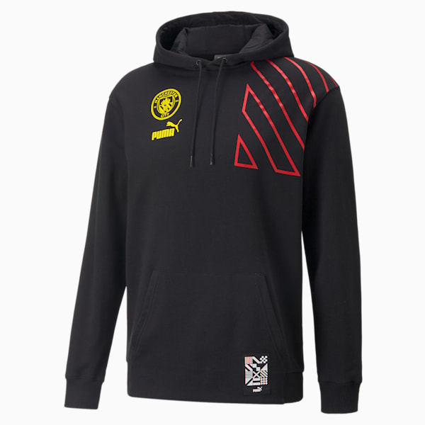Manchester City F.C. ftblCulture Hoodie Men, Puma Black-Tango Red