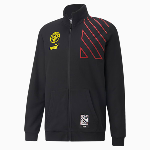 Manchester City F.C. ftblCulture Track Jacket Men, Puma Black-Tango Red, extralarge-IND