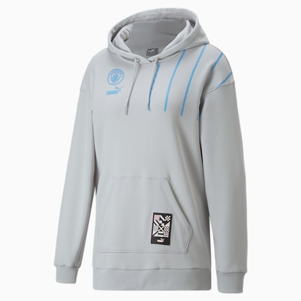 Manchester City F.C. ftblCulture Hoodie Women, Gray Violet-Team Light Blue