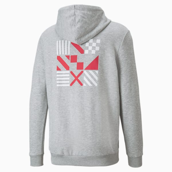 ftblCore Fan Men's Hoodie, Light Gray Heather-Puma Red, extralarge-IND