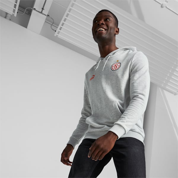 ftblCore Fan Men's Hoodie, Light Gray Heather-Puma Red, extralarge-IND