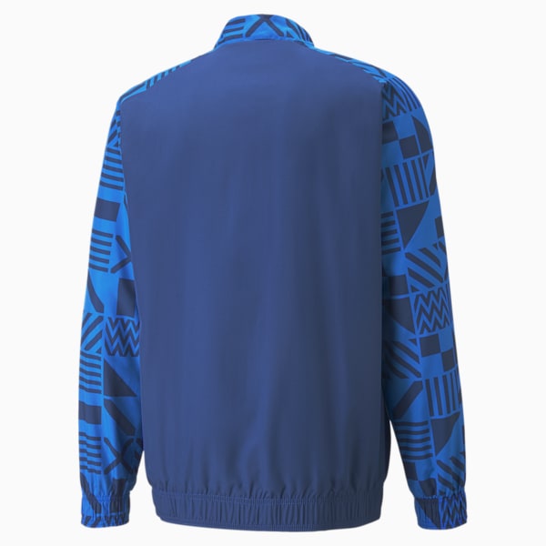Iceland Soccer Men's Prematch Jacket, Electric Blue Lemonade-Puma Red