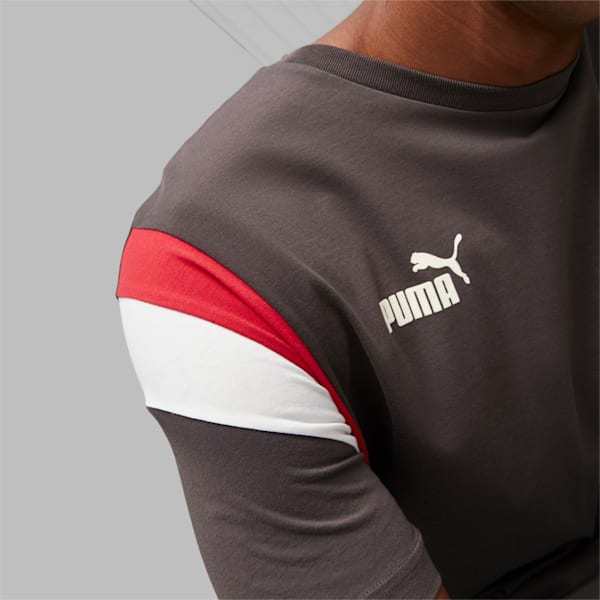 A.C Milan ftblArchive Men's Soccer Tee, Flat Dark Gray-Tango Red