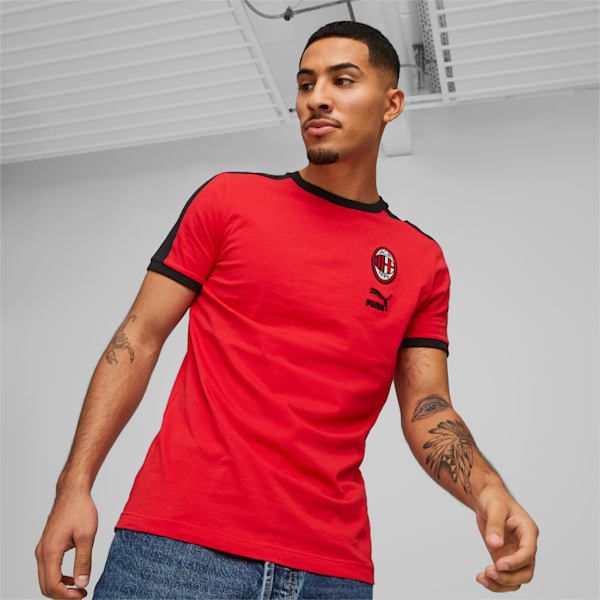 メンズ ACミラン ACM フットボールヘリテージ 半袖 Tシャツ, Tango Red -PUMA Black, extralarge-JPN