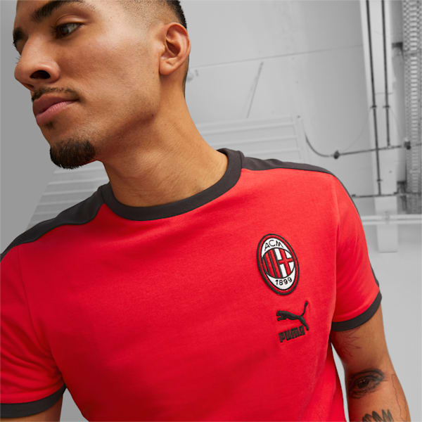 A.C. Milan ftblHeritage T7 Men's Tee, Tango Red -PUMA Black, extralarge