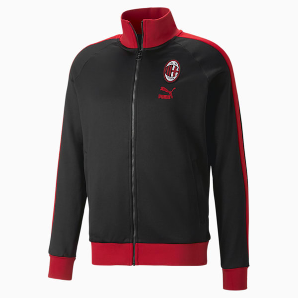 A.C. Milan FtblHeritage T7 Men's Football Track Jacket, PUMA Black-Tango Red, extralarge-IND