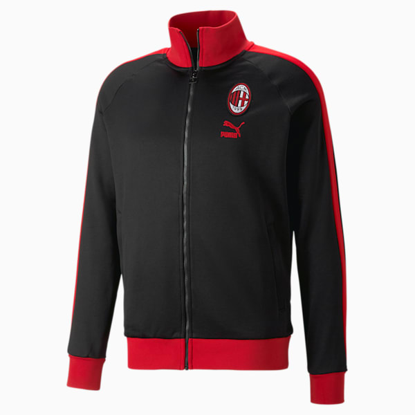A.C. Milan FtblHeritage T7 Track Men's Jacket, PUMA Black-Tango Red, extralarge-IND