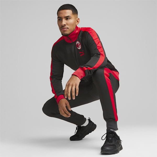 A.C. Milan FtblHeritage T7 Men's Football Track Jacket, PUMA Black-Tango Red, extralarge-IND