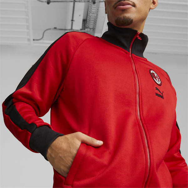 A.C. Milan FtblHeritage T7 Men's Football Track Jacket, Tango Red -PUMA Black, extralarge-IND