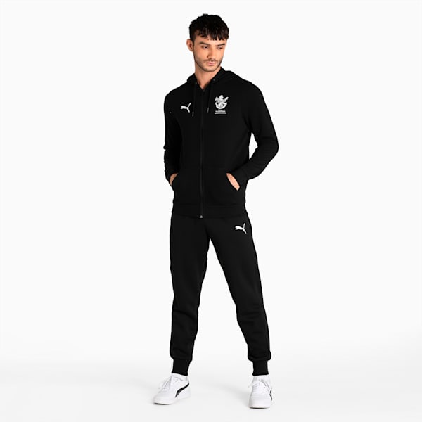 Royal Challengers Bangalore Graphic Men's Full-Zip Hoodie, Puma Black-High Risk Red, extralarge-IND